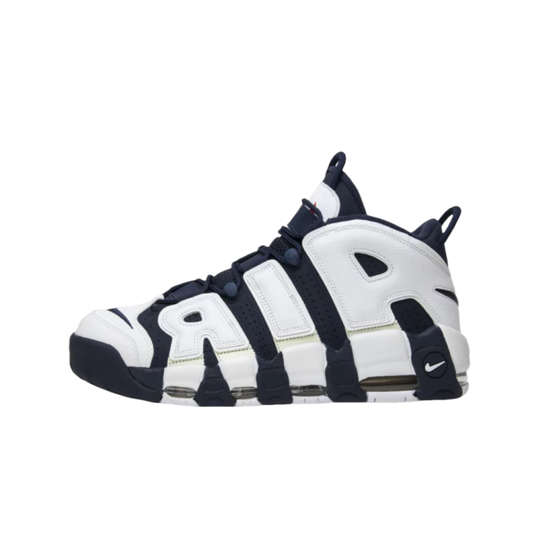 Nike Nike Air More Uptempo Olympic Classic Abrasion Resistant Mid top Basketball Shoes Men's White Blue