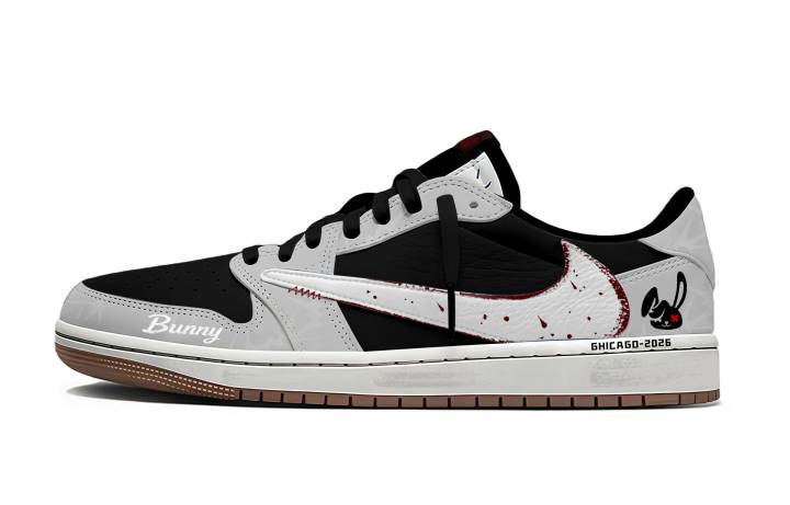 Jordan Travis Scott x Jordan Air Jordan 1 Blood Red Bunny Shadow Abrasion Resistant Abrasion Resistant Low top