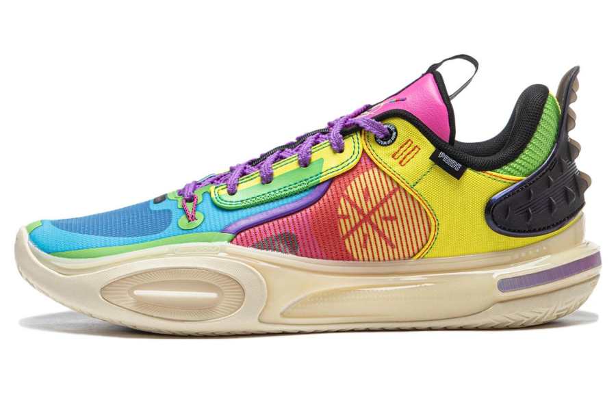 Li-Ning Li Ning All City 11 Cushioning Slip Resistant Low top Basketball Shoes Men's Blue Yellow