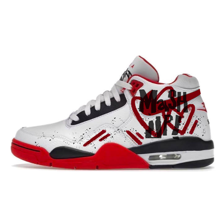 Nike Nike Flight Legacy Slip Resistant Mid top Vintage Basketball Shoes Unisex Red White