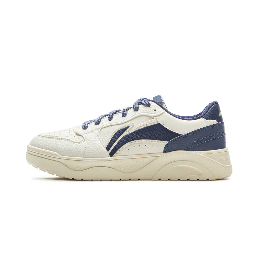 Li-Ning Li Ning Fresh Look Slip Resistant Cushioning Abrasion Resistant Lightweight Low top Skateboard Shoes Men's White Blue