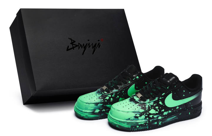 Nike Nike Air Force 1 07 811 Manufacturing, Insane Graffiti Green, Special Shoe Box Low top Skateboard Shoes Unisex