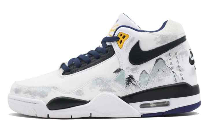 Nike Nike Flight Legacy Cushioning Abrasion Resistant Vintage Basketball Shoes Men's White Gray