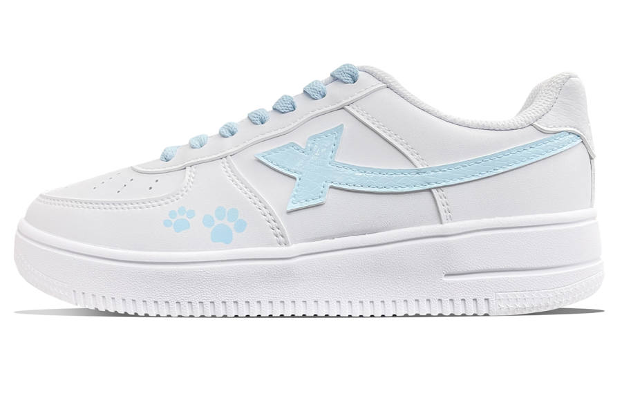 XTEP Air Force 1 Wear resistant And Lightweight Low top Skateboard Shoes Women's White Blue