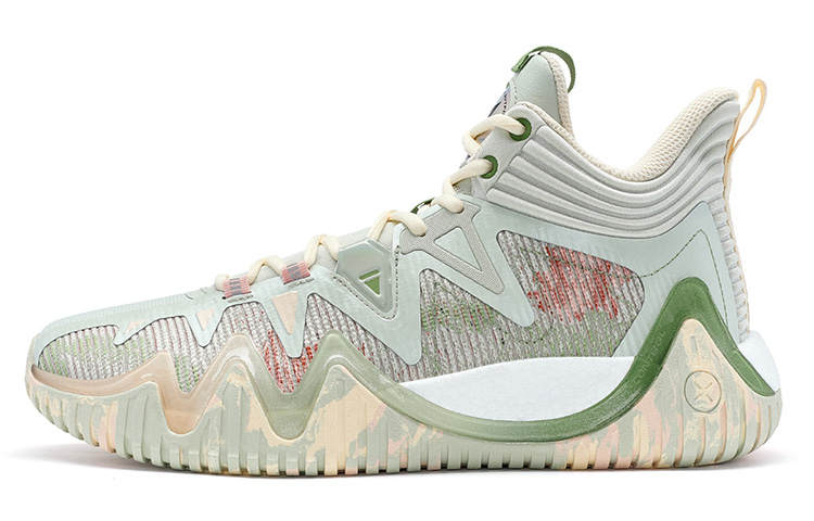 XTEP Lingren 1 Mid top Basketball Shoes Men's Creamy Green
