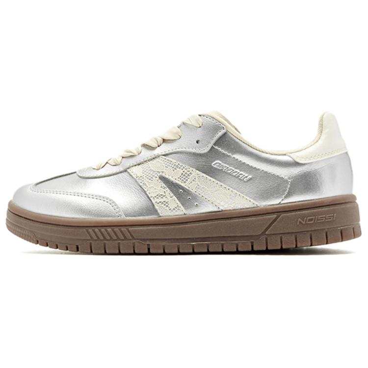 QIAODAN Departure Slip Resistant Abrasion Resistant Low top Skateboard Shoes Women's Silver