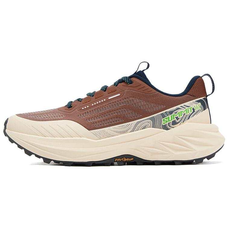 361° Yushan 3.0 Abrasion Resistant Breathable Rebound Low top Mountaineering Shoes Men's Red Clay Brown, Light Wood