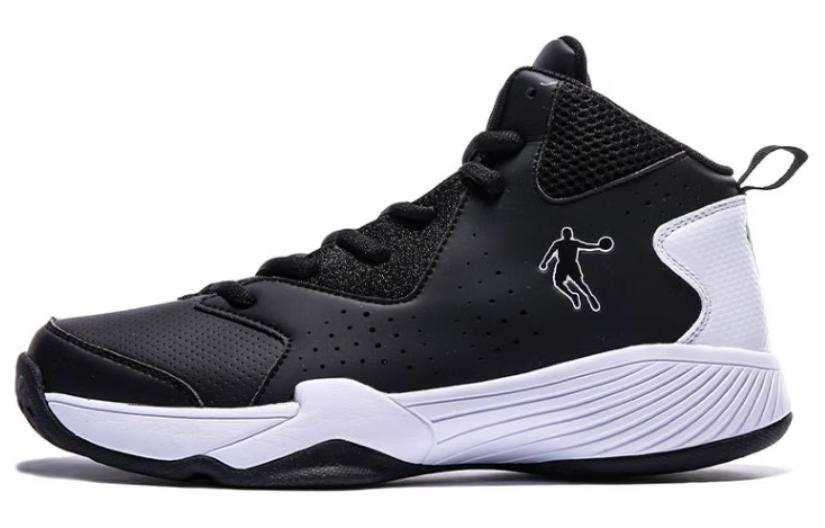 QIAODAN Abrasion Resistant, Breathable, Lightweight Low top Basketball Shoes Men's Black White