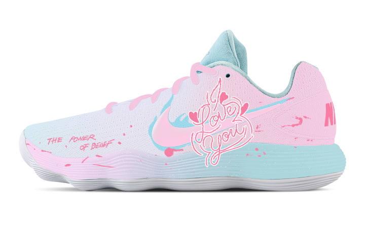 Nike Nike Hyperdunk 2017 A Song Of Love Cushioning Coverage Support Low top Basketball Shoes Men's Pink