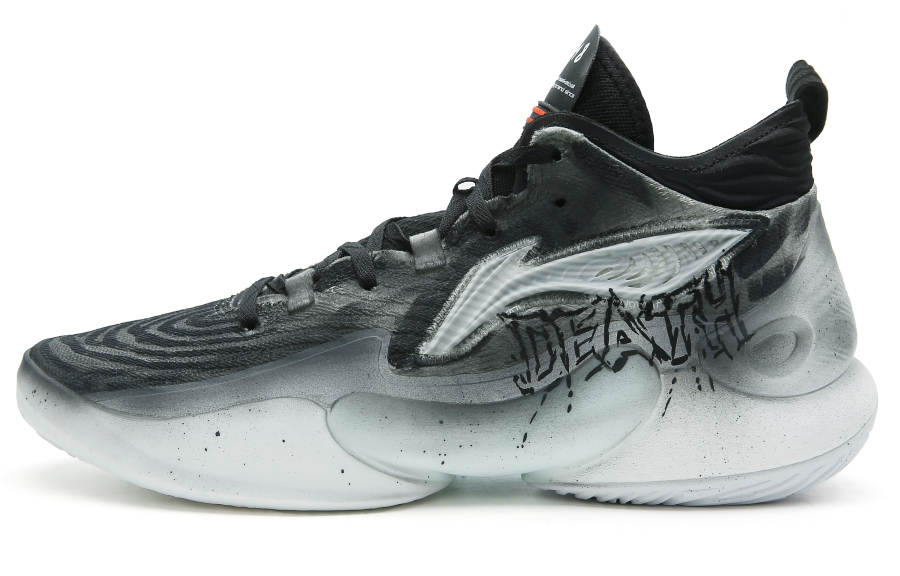 Li-Ning Li Ning YuShuai 18 Abrasion Resistant Support Rebound Mid top Basketball Shoes Men's Black White