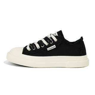 BURNING FLAME VASIBAEN x BURNING FLAME Breathable Height Increasing Abrasion Resistant Low top Canvas Shoes Men's Black
