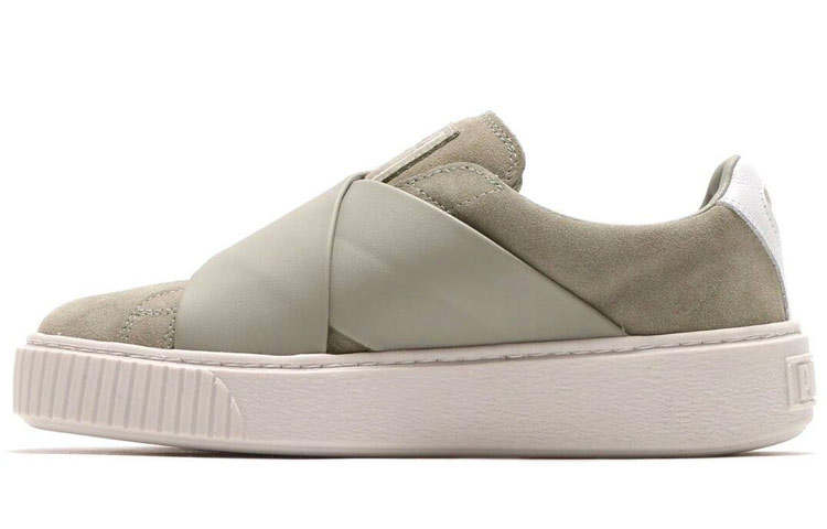 PUMA Platform Skateboard Shoes Women's Low Top Green