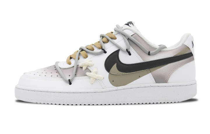 Nike Nike Court Vision 1 Low top Skateboard Shoes Men's White/Tan
