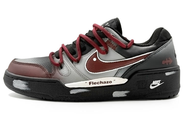 Nike Nike Full Force Cushioning Low top Skateboard Shoes Men's Black Gray Red