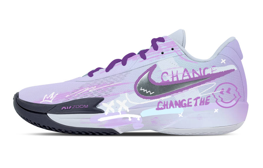 Nike Nike Air Zoom G.T. Cut Academy No Smile Abrasion Resistant Low top Basketball Shoes Men's Purple Blue