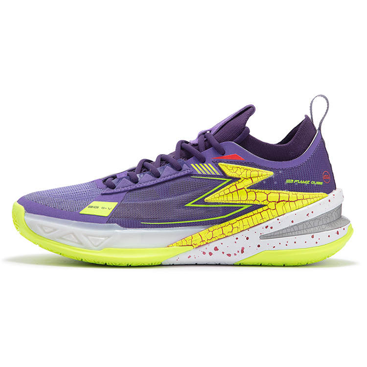 361° Cushioning Slip Resistant Abrasion Resistant Low top Carbon Plate Basketball Shoes Men's Purple
