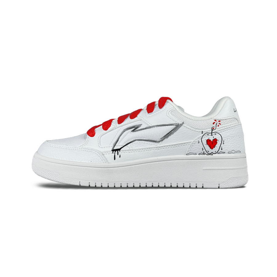 Li-Ning Li Ning Tianji Slip Resistant, Abrasion Resistant, Height Increasing Low top Skateboard Shoes Unisex White