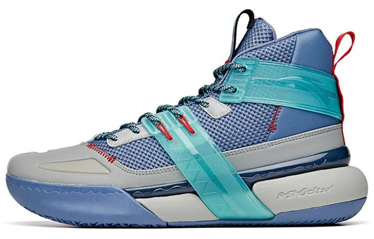 Anta Crazy 4 High top Performance Basketball Shoes Men's Blue Gray