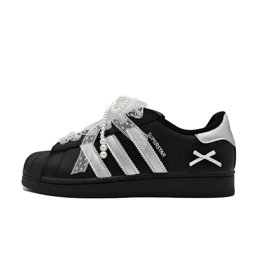 Adidas Originals Superstar 2 White Moonlight Abrasion Resistant Low top Skateboard Shoes Unisex Silver Black