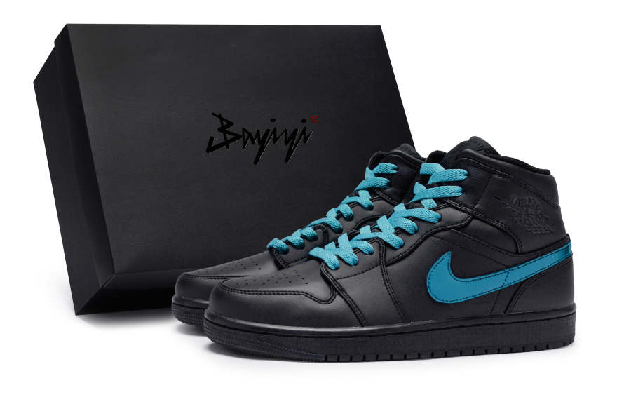 Jordan Jordan Air Jordan 1 Mid 811 Manufacturing, Tranquil Lake Blue, Special Shoe Box Abrasion Resistant Abrasion Resistant