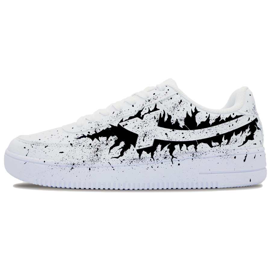 XTEP Air Force 1 Black Flame Slip Resistant, Abrasion Resistant, Breathable Low top Skateboard Shoes Unisex Black