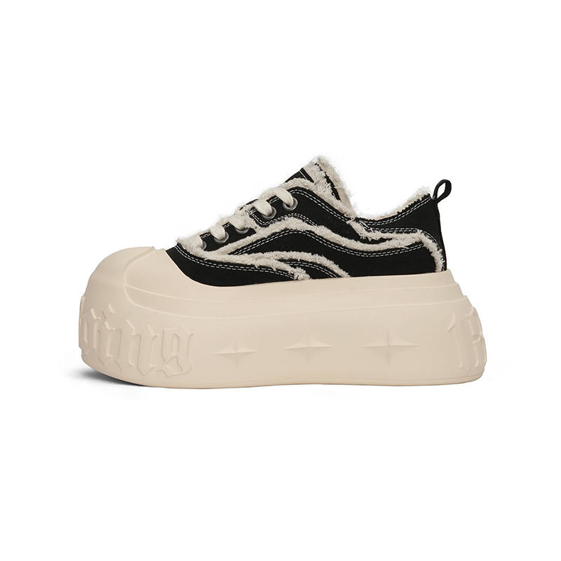 1807 Abrasion Resistant Low top Skateboard Shoes Unisex Milk White
