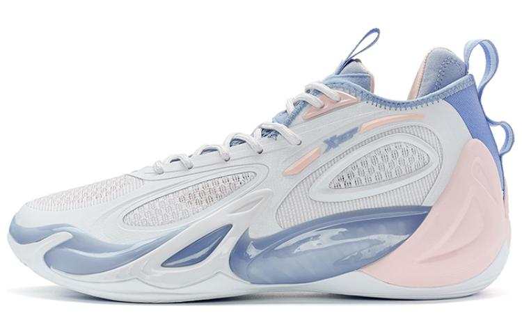 XTEP Battle 2 Cushioning Abrasion Resistant Rebound Low top Basketball Shoes Men's White Pink Purple