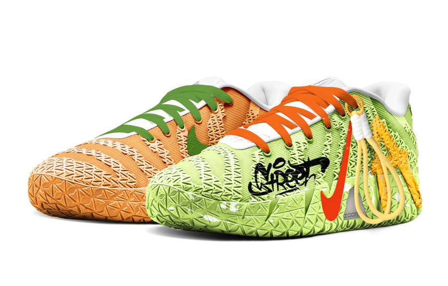 Nike Nike Ja Morant 3 Male And Female Low top Basketball Shoes Unisex Orange Green Mismatched