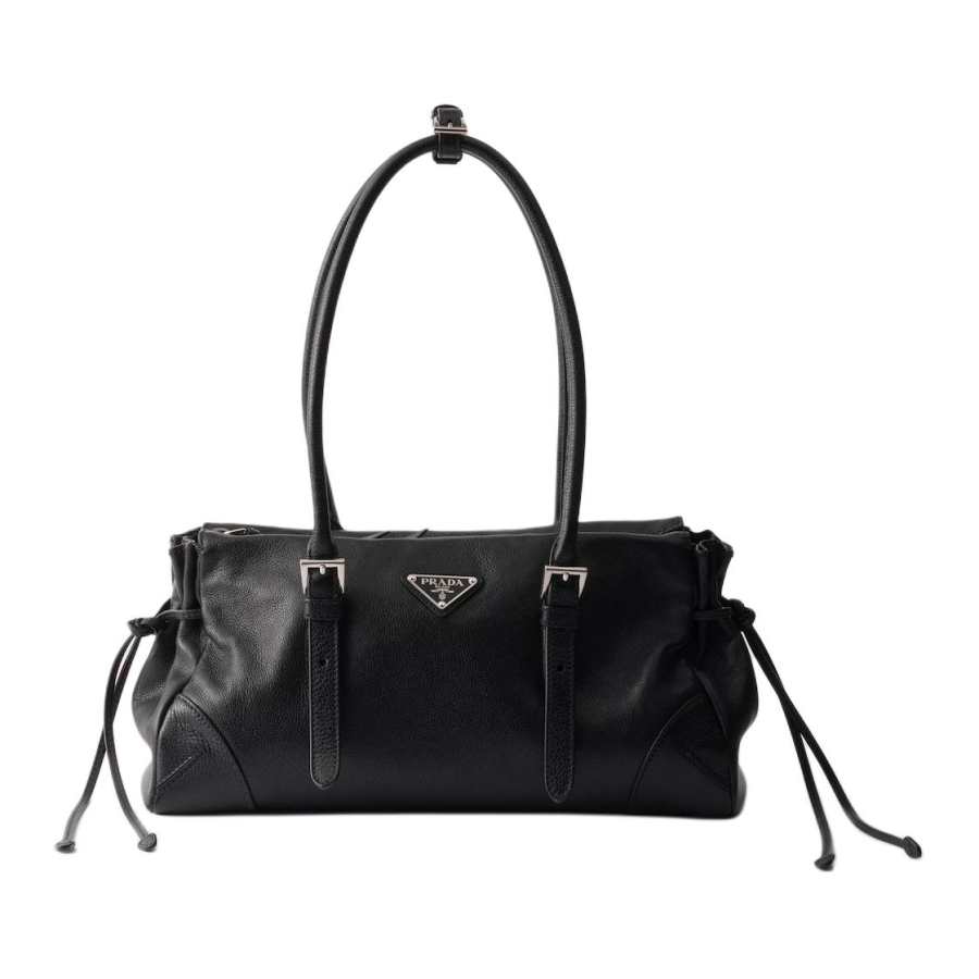 PRADA Bonnie Calfskin Handbag Medium Women's Black