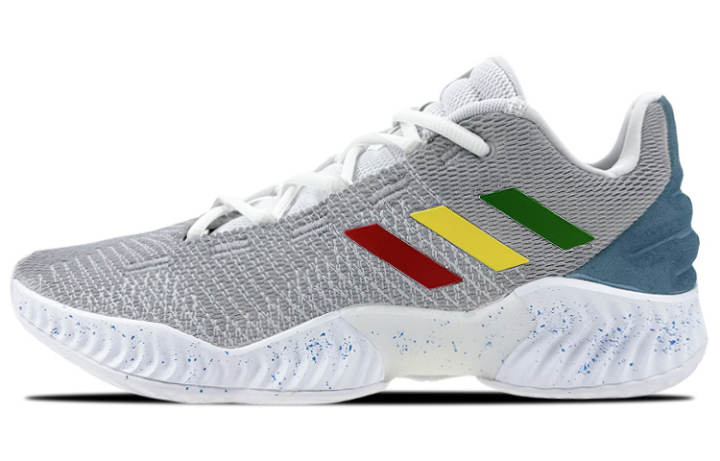 Adidas Adidas Pro Bounce 2018 Leather Cushioning Slip Resistant Abrasion Resistant Low top Performance Basketball Shoes Men's