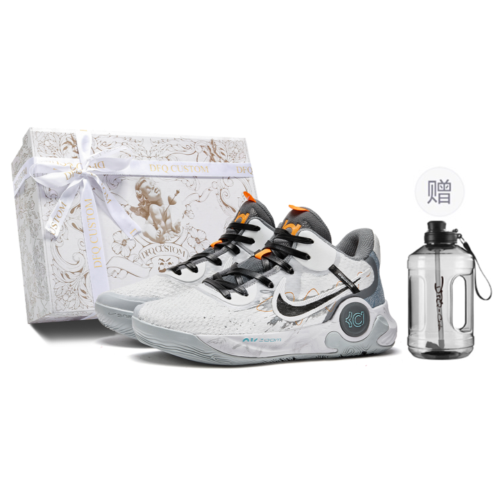 Nike Nike Trey 5 Da Vinci Custom, Box, Speed Blue Slip Resistant Mid top Basketball Shoes Unisex Gray