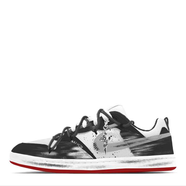 Nike Nike SB Alleyoop Ink Feather Cushioning, Wear Resistant Low top Skateboard Shoes Unisex Black White