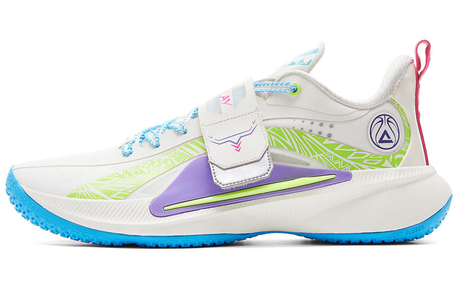 PEAK Basketball Shoes Men's Low Top Ivory/Blue
