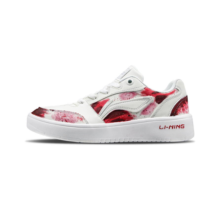 Li-Ning Li Ning Sycee V3 'ScarletRush' Slip Resistant Abrasion Resistant Low top Skateboard Shoes Women's Red White