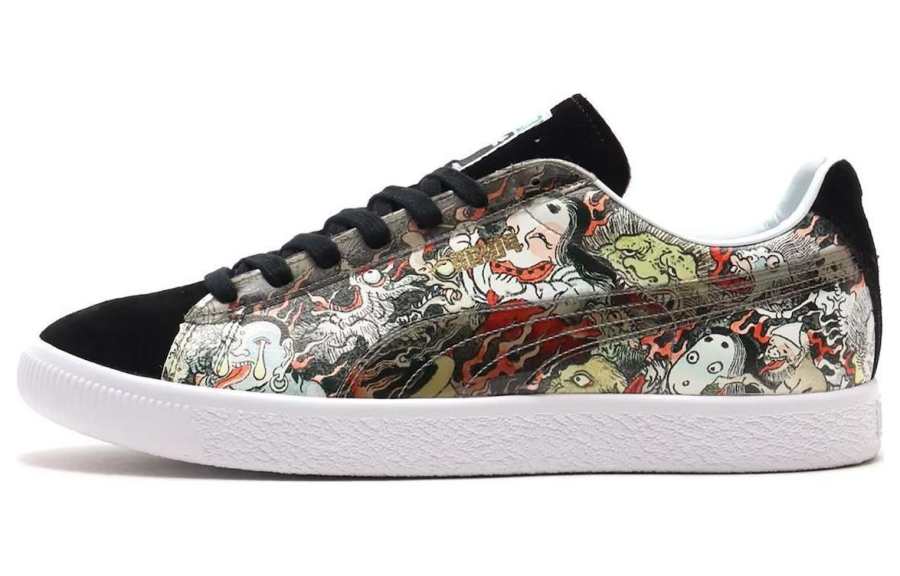PUMA Three Tides Tattoo X Atmos x PUMA Suede Fleeting World Illustration Cushioning Abrasion Resistant