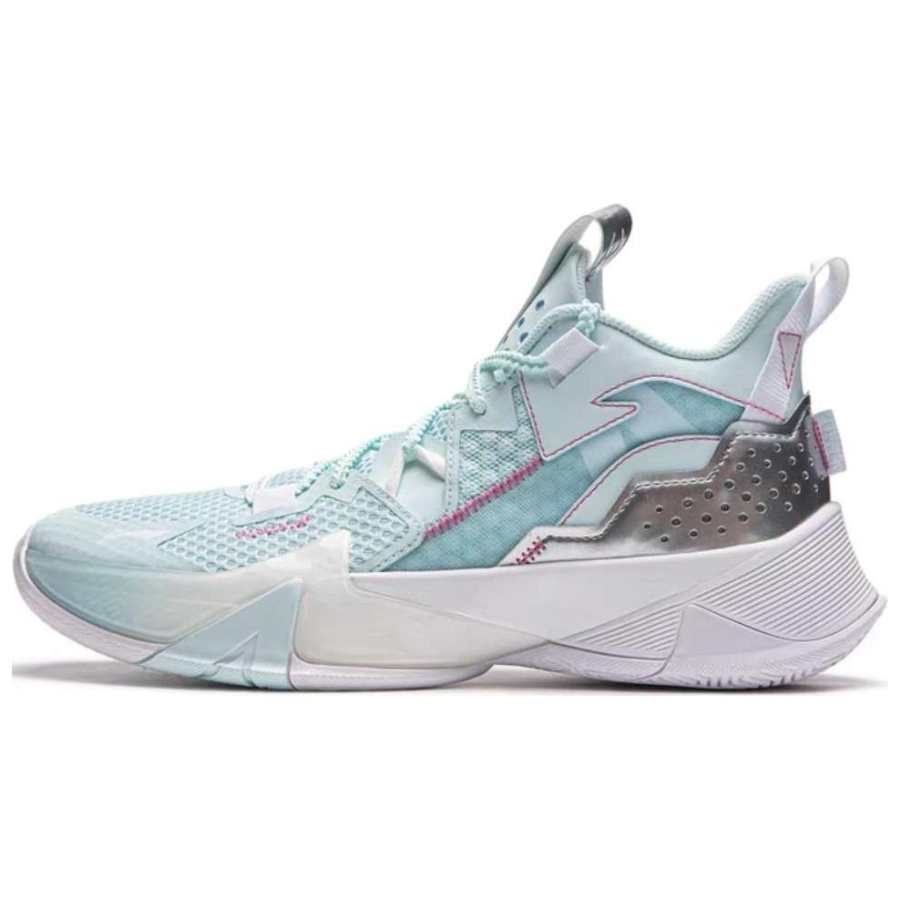 Li-Ning Li Ning Power Comfortable And Trendy Slip Resistant And Breathable Low top Basketball Shoes Men's Blue Green