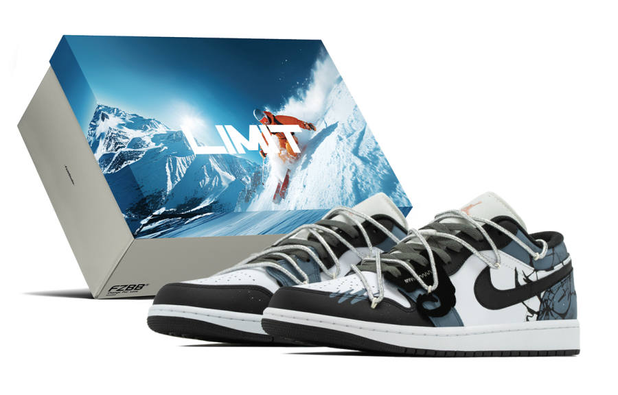 Jordan Jordan Air Jordan 1 Box, Frozen, Snow Mountains Jewelry Curtain Abrasion Resistant Abrasion Resistant Low top