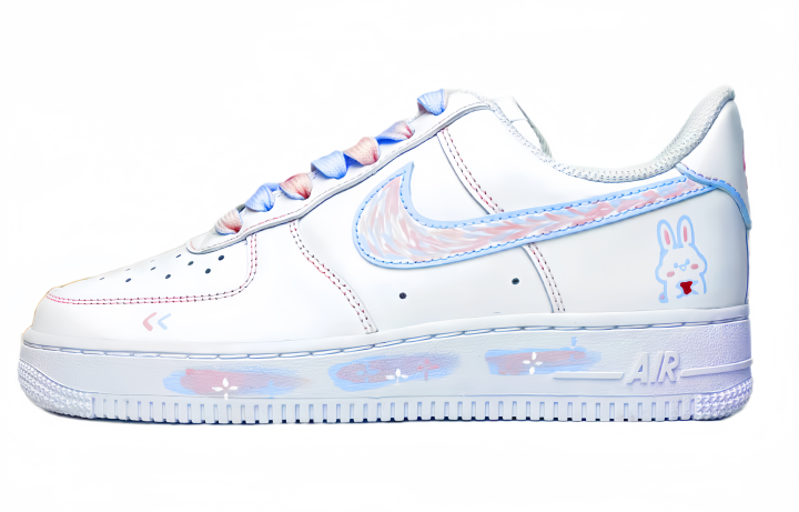Nike Nike Air Force 1 Low top Skateboard Shoes Women's Pink Blue White