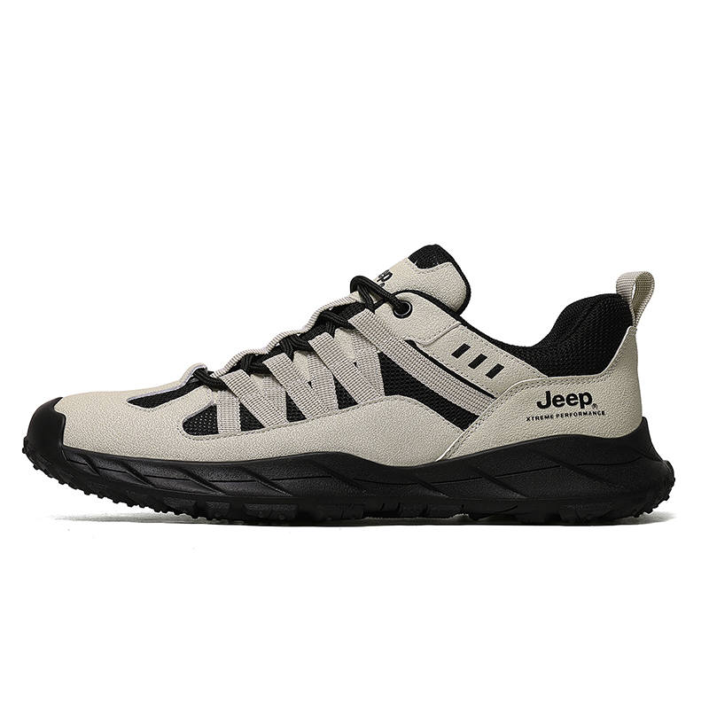 Jeep Textile, Synthetic Leather Low top Hiking Shoes Men's Black Sand