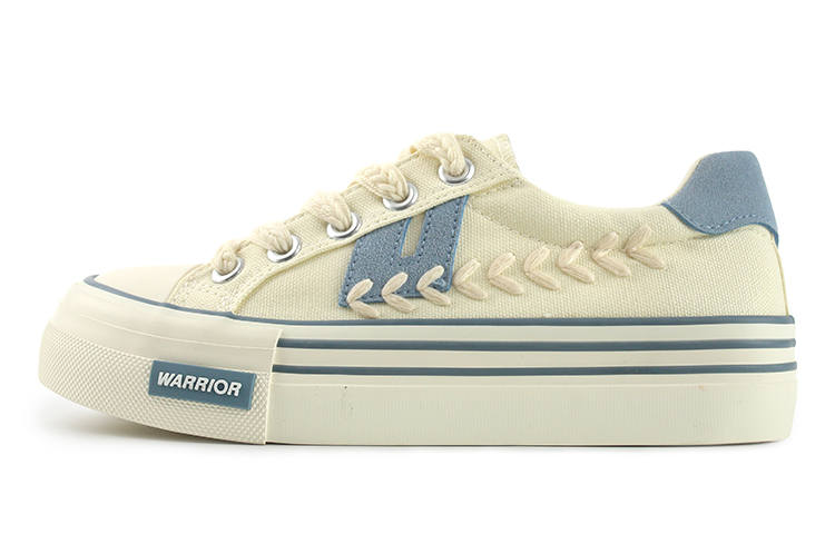 Warrior Low top Canvas Shoes Women's Beige Blue