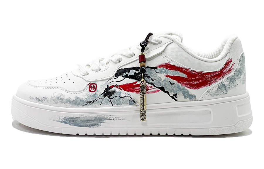 Anta Slip Resistant Abrasion Resistant Abrasion Resistant Slip Resistant Low top Skateboard Shoes Men's White Black Red