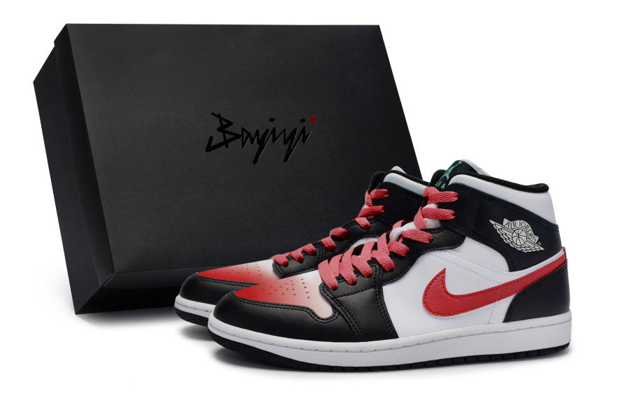Jordan Jordan Air Jordan 1 MID 811 Manufacturing, Deep Sea Mystic Realm Red, Special Shoe Box Abrasion Resistant Breathable