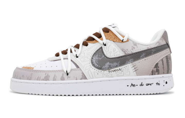 Nike Nike Court Vision Slip Resistant Cushioning Low top Skateboard Shoes Men's Gray Brown