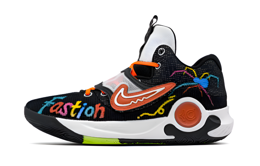 Nike Nike KD Trey 5 X Floral World Abrasion Resistant Low top Basketball Shoes Men's Black Orange