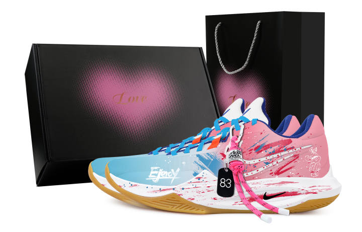 Nike Nike Precision 6 Jumping Active Heart Box Slip Resistant Abrasion Resistant Low top Basketball Shoes Men's Pink Blue