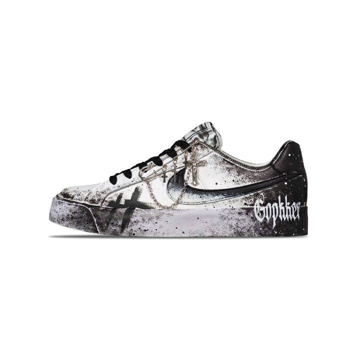 Nike Nike Court Royale Slip Resistant Cushioning Abrasion Resistant Low top Skateboard Shoes Unisex Black White
