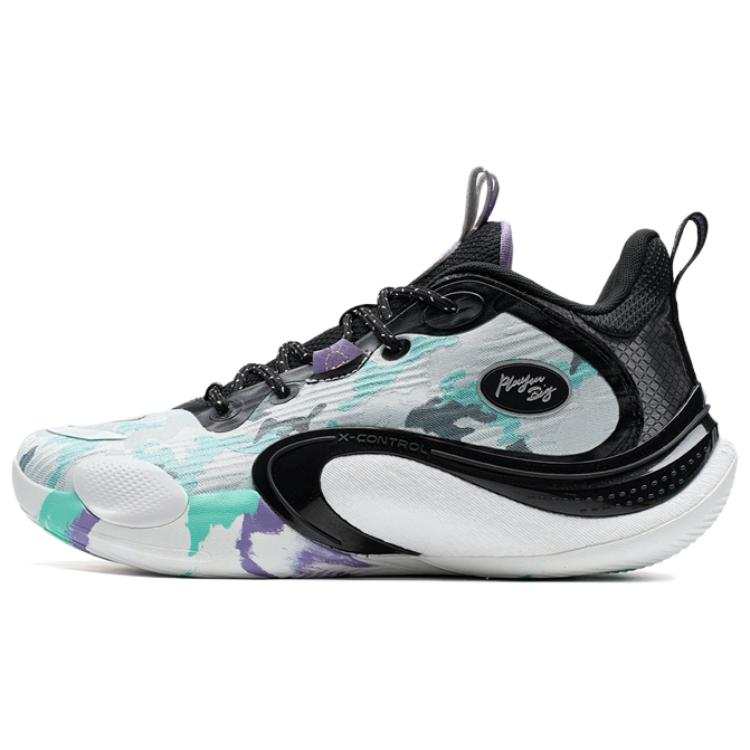 XTEP Textile, Artificial Leather Slip Resistant Abrasion Resistant Low top Basketball Shoes Men's Gray Black Blue