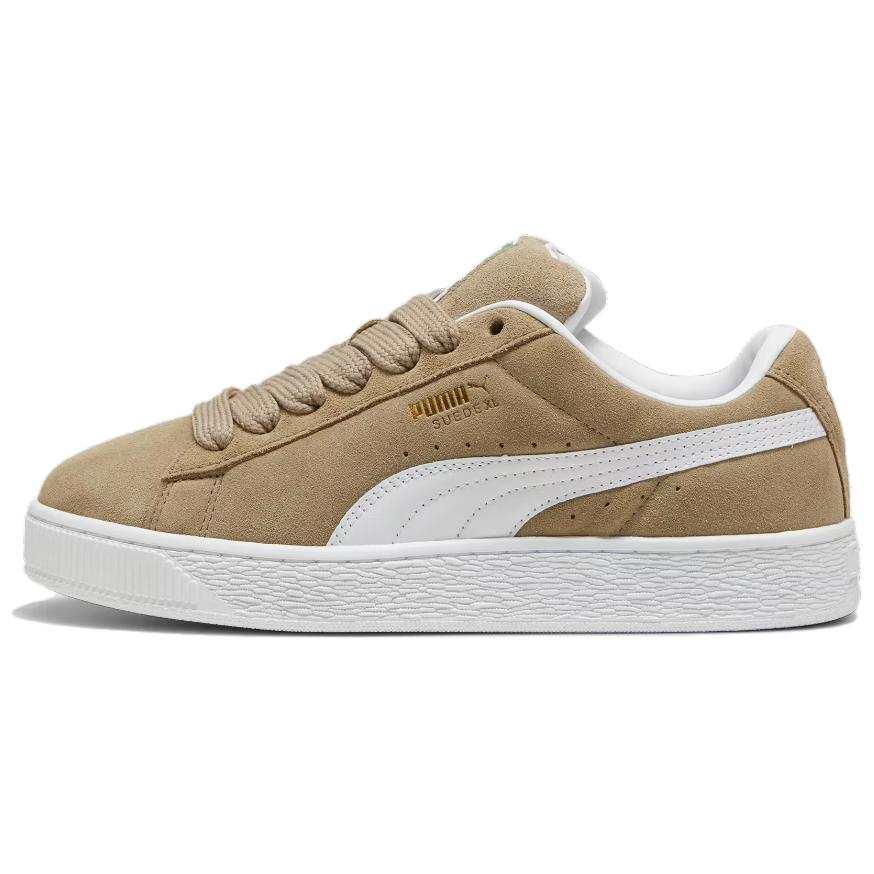 PUMA Suede XL Abrasion Resistant Low top Skateboard Shoes Unisex Khaki White