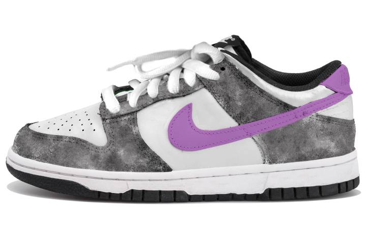 Nike Nike Dunk Abrasion Resistant Abrasion Resistant Low top Skateboard Shoes Unisex Gray Purple