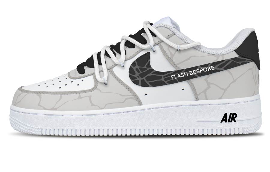 Nike Nike Air Force 1 Cracked Wing Low top Skateboard Shoes Men's Gray White Black